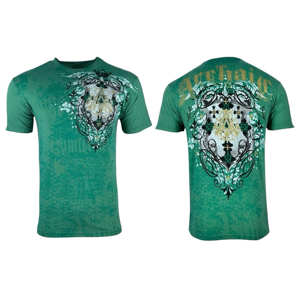 Archaic by Affliction Men's T-Shirt Acle Biker Cross Y2K S-5XL